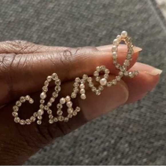 Luxury C name Earrings - Picture 2 of 2